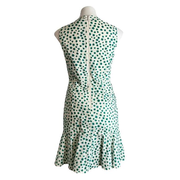 REBECCA TAYLOR Mini Dress Classic Emerald Daisy Floral Print Faux Wrap NEW - Picture 4 of 16